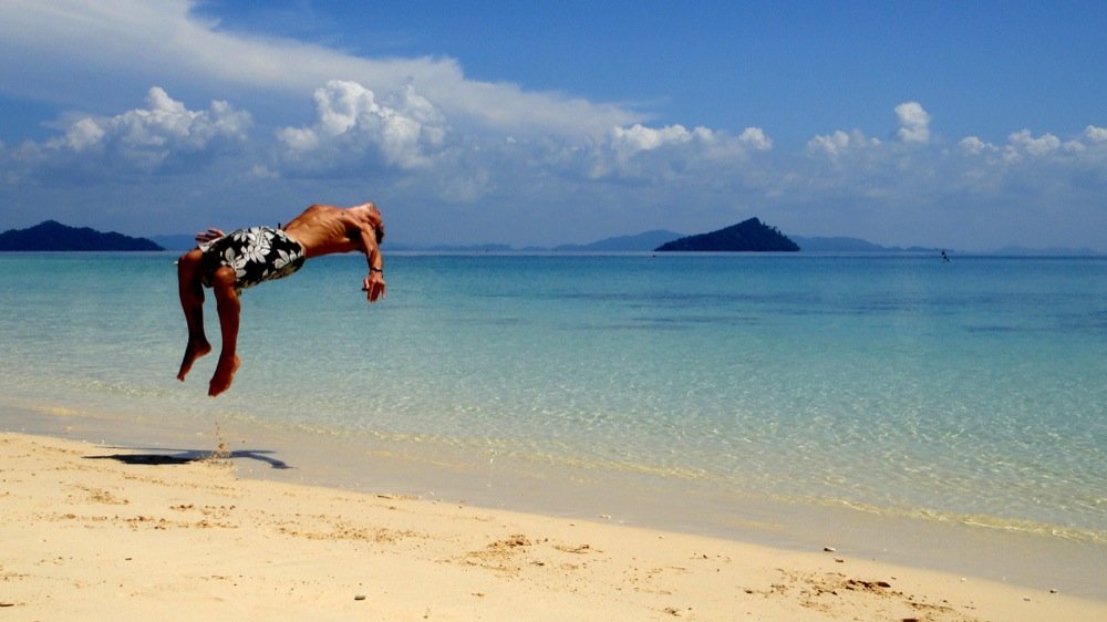 Backflip on the beach